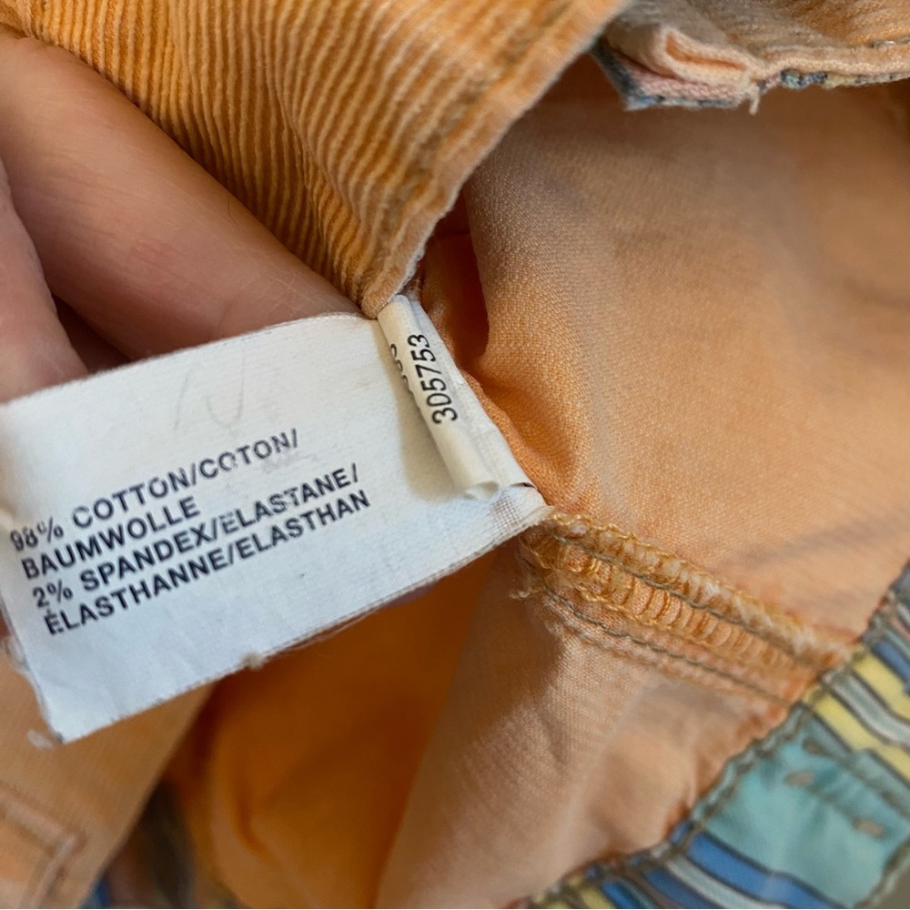 Vintage Gap Sleeveless Cropped Corduroy Vest Neon Orange size S Y2K 90s Boho - Picture 7 of 11